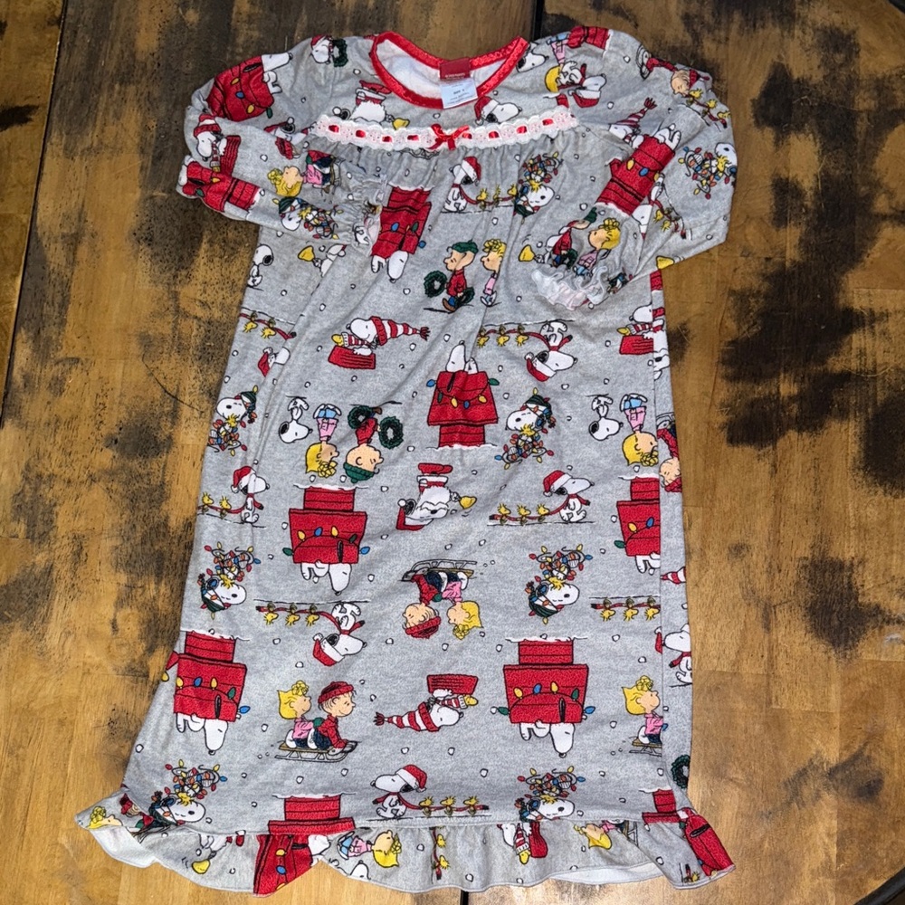 Peanuts Red and Gray Kids Nightgown